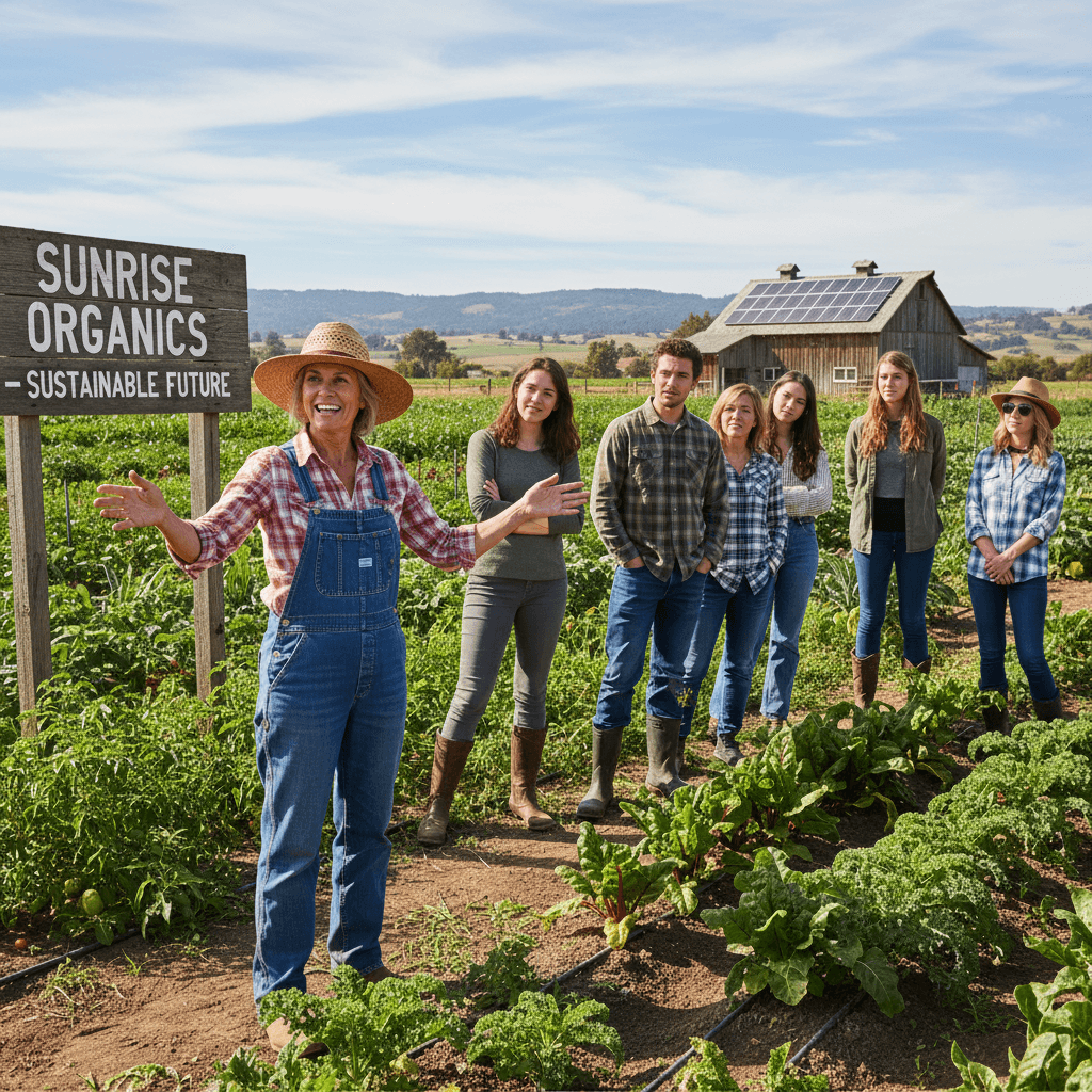 Educational farm tour in progress